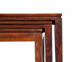 Danish mid-century modern nesting tables in Rio rosewood