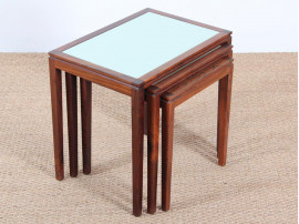 Danish mid-century modern nesting tables in Rio rosewood