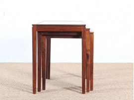 Danish mid-century modern nesting tables in Rio rosewood