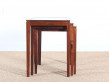 Danish mid-century modern nesting tables in Rio rosewood