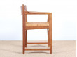 Danish mid-century modern arm chair un oak and cane