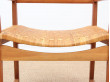 Danish mid-century modern arm chair un oak and cane