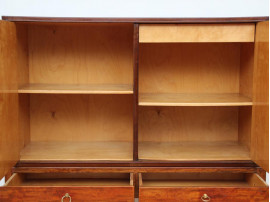 Danish mid modern raised cabinet in nutwood and lemon tree