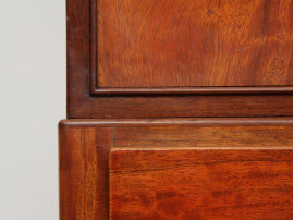 Danish mid modern raised cabinet in nutwood and lemon tree