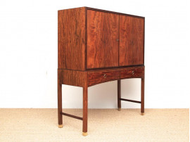 Danish mid modern raised cabinet in nutwood and lemon tree