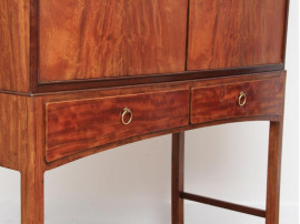 Danish mid modern raised cabinet in nutwood and lemon tree