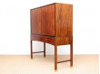 Danish mid modern raised cabinet in nutwood and lemon tree