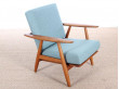 Danish mid-century modern pair of "Cigar chairs" GE-240