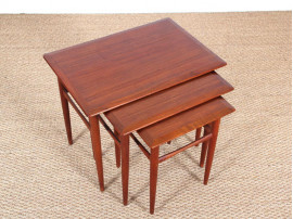 Danish mid-century modern nesting tables in teak