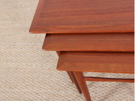 Danish mid-century modern nesting tables in teak