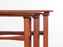 Danish mid-century modern nesting tables in teak