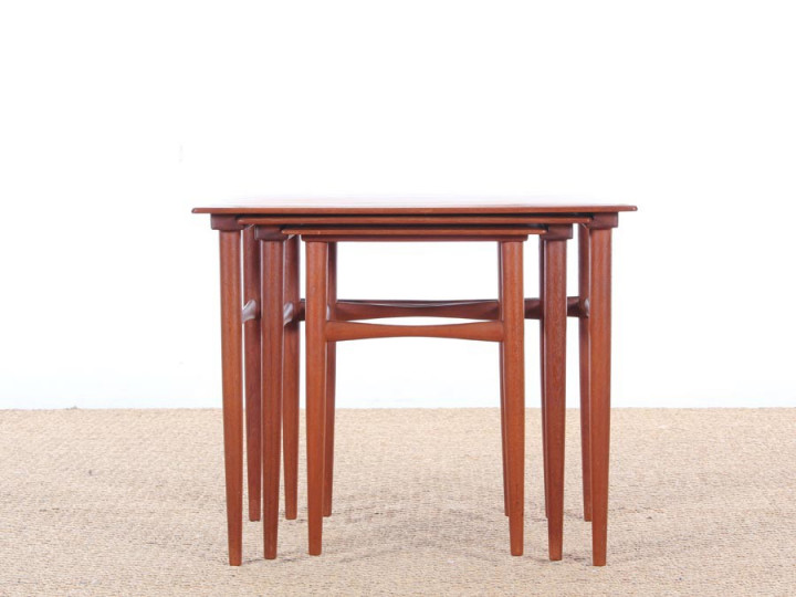 Danish mid-century modern nesting tables in teak