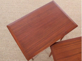 Danish mid-century modern nesting tables in teak