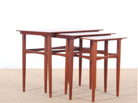 Danish mid-century modern nesting tables in teak