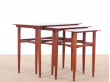 Danish mid-century modern nesting tables in teak