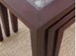 Danish mid-century modern nesting tables in mahogany and ceramic by Severin Hansen