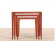 Danish mid-century modern nesting tables in teak by Severin Hansen