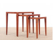 Danish mid-century modern nesting tables in teak by Severin Hansen