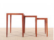 Danish mid-century modern nesting tables in teak by Severin Hansen