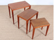 Danish mid-century modern nesting tables in teak by Severin Hansen