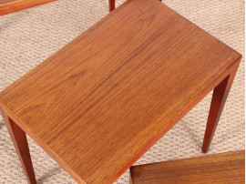 Danish mid-century modern nesting tables in teak by Severin Hansen