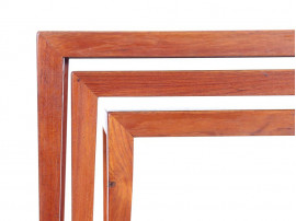 Danish mid-century modern nesting tables in teak by Severin Hansen