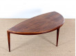 Danish mid-century modern coffe table in Rio rosewood by Johannes Andersen
