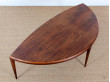 Danish mid-century modern coffe table in Rio rosewood by Johannes Andersen