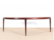 Danish mid-century modern coffe table in Rio rosewood by Johannes Andersen