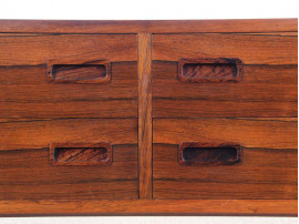 Danish mid-century modern chest of drawers in Rio rosewood by Poul Hundevad