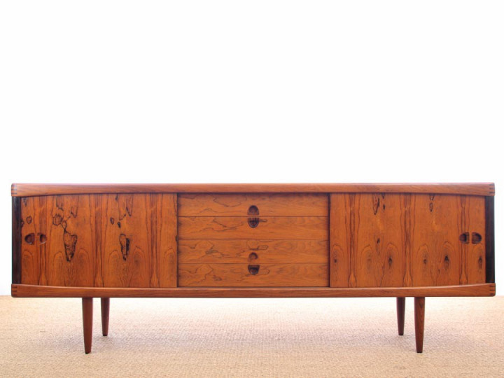 Danish mid-century modern sideboard in Rio rosewood by H. W. Klein