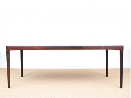 Danish mid-century modern dining table in Rio rosewood by H. W. Klein