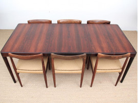 Danish mid-century modern dining table in Rio rosewood by H. W. Klein