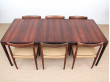 Danish mid-century modern dining table in Rio rosewood by H. W. Klein