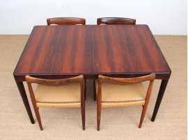 Danish mid-century modern dining table in Rio rosewood by H. W. Klein