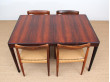 Danish mid-century modern dining table in Rio rosewood by H. W. Klein