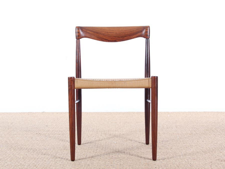 Danish mid-century modern set of 6 chairs in Rio rosewood by H. W. Klein