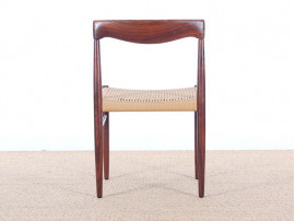 Danish mid-century modern set of 6 chairs in Rio rosewood by H. W. Klein