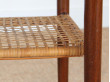 Danish mid-century modern side table in Rio rosewood and cane