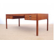 Danish mid-century modern free standing desk by Aksel Bender Madsen & Ejner Larsen pour Willy Beck.