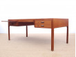 Danish mid-century modern free standing desk by Aksel Bender Madsen & Ejner Larsen pour Willy Beck.
