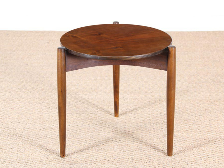 Petite table d'appoint scandinave  en acajou