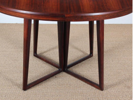 Danish mid-century modern dining table in Rio rosewood