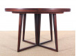 Danish mid-century modern dining table in Rio rosewood