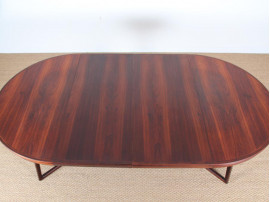 Danish mid-century modern dining table in Rio rosewood