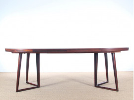 Danish mid-century modern dining table in Rio rosewood