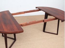 Danish mid-century modern dining table in Rio rosewood