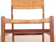 Danish mid-century set of 4 dining chairs in teak and cane, Aksel Bender Madsen style