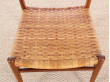 Danish mid-century set of 4 dining chairs in teak and cane, Aksel Bender Madsen style