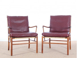 Danish mid-century modern pair of PJ149 colonial chairs in Rio rosewood